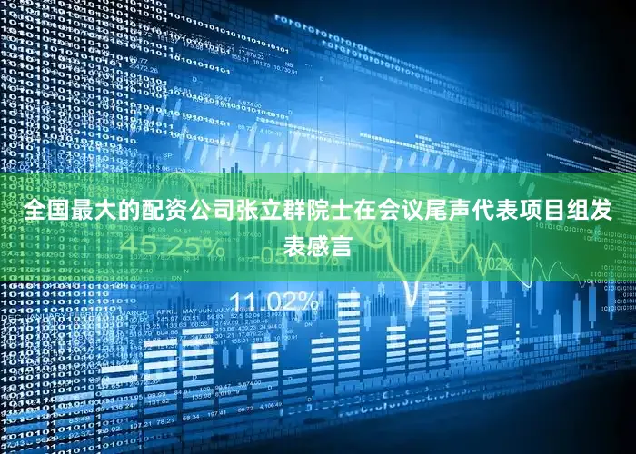 全国最大的配资公司张立群院士在会议尾声代表项目组发表感言